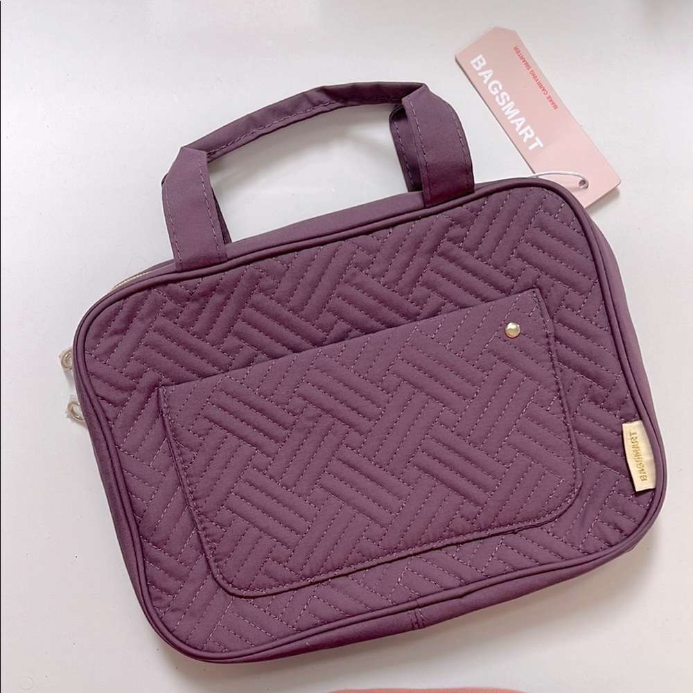 BAGSMART Quilted Purple Toiletry Bag